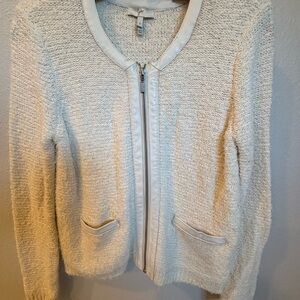 Joie Cream Bouclé Zip Front Jacket